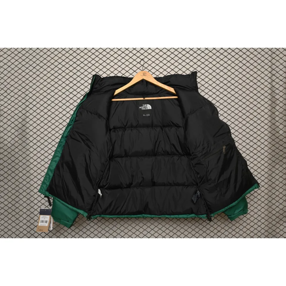 The North Face Splicing White And Green Down Jacket