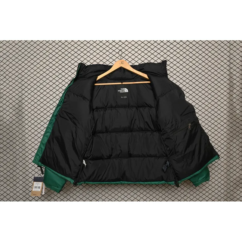 The North Face Splicing White And Green Down Jacket
