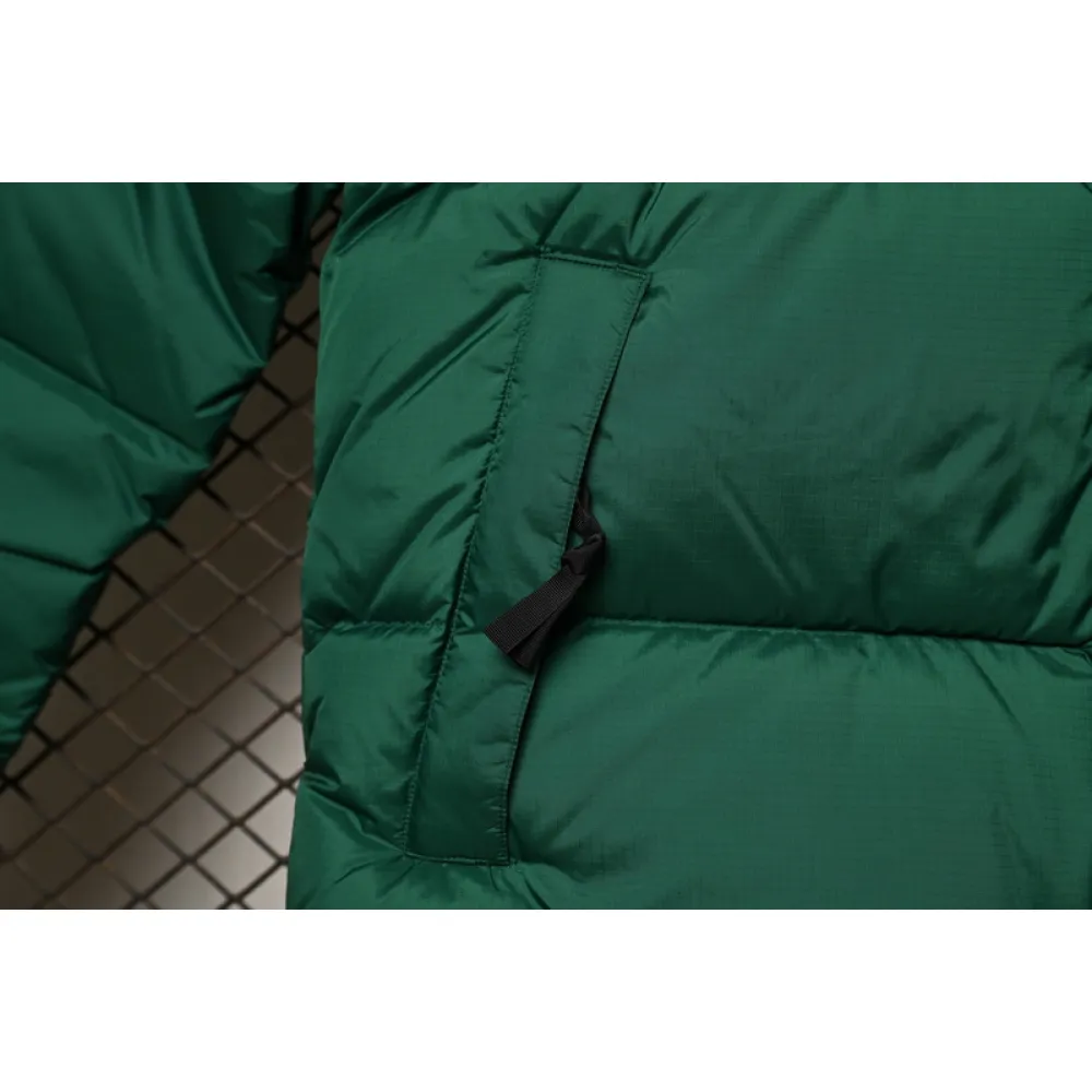 The North Face Splicing White And Green Down Jacket