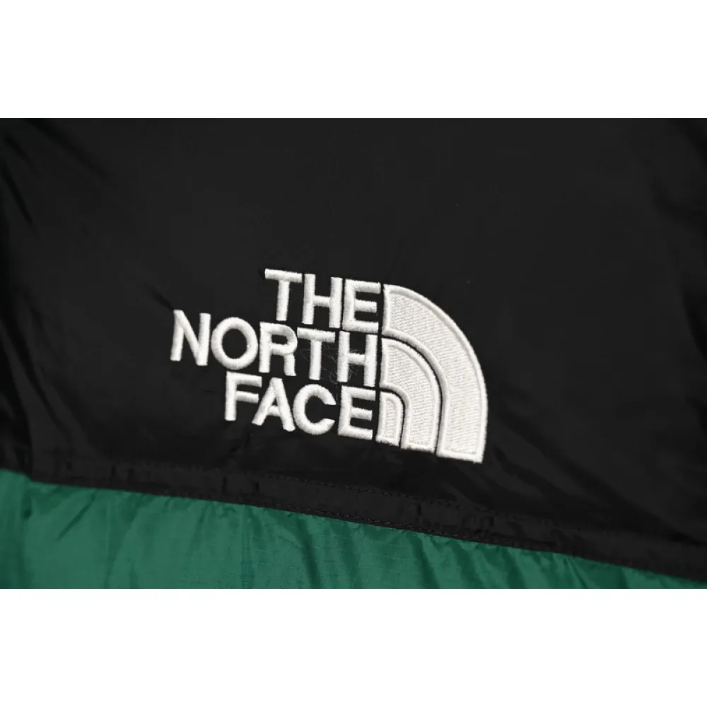 The North Face Splicing White And Green Down Jacket