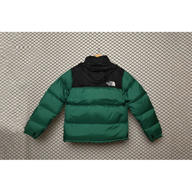 The North Face Splicing White And Green Down Jacket