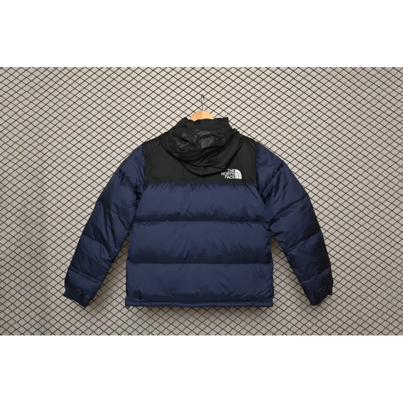 The North Face Splicing White And Navy Down Jacket