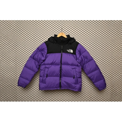 The North Face Splicing White And Pur Ple Down Jacket 01