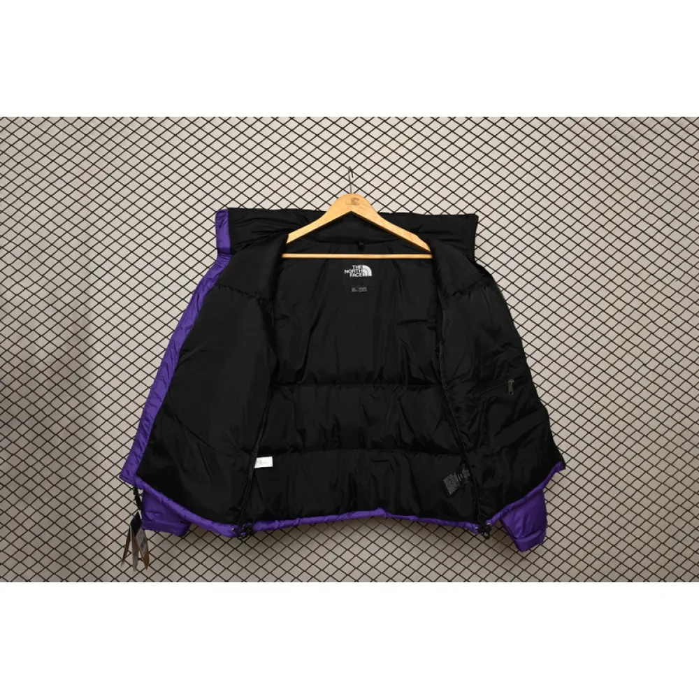 The North Face Splicing White And Pur Ple Down Jacket