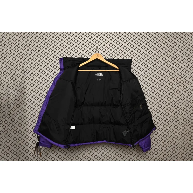 The North Face Splicing White And Pur Ple Down Jacket