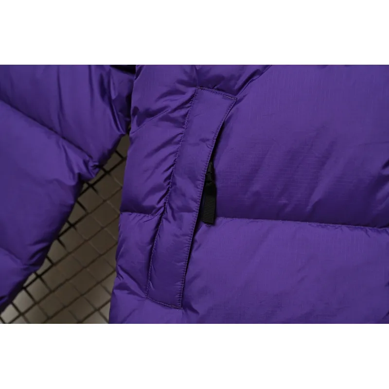 The North Face Splicing White And Pur Ple Down Jacket
