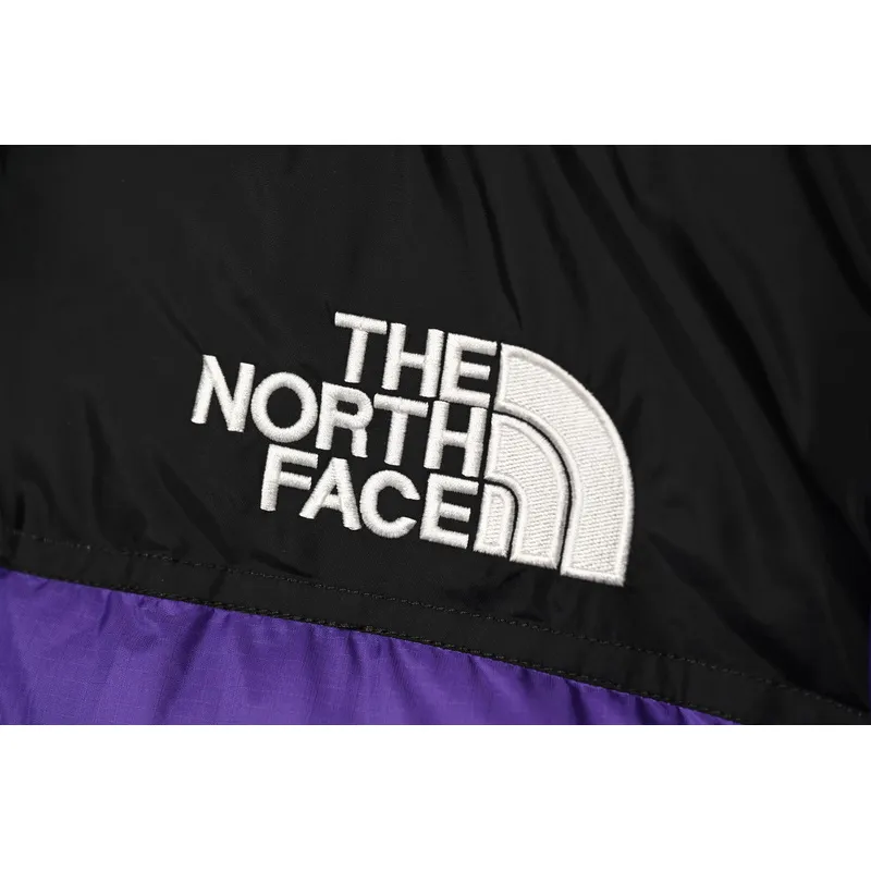The North Face Splicing White And Pur Ple Down Jacket