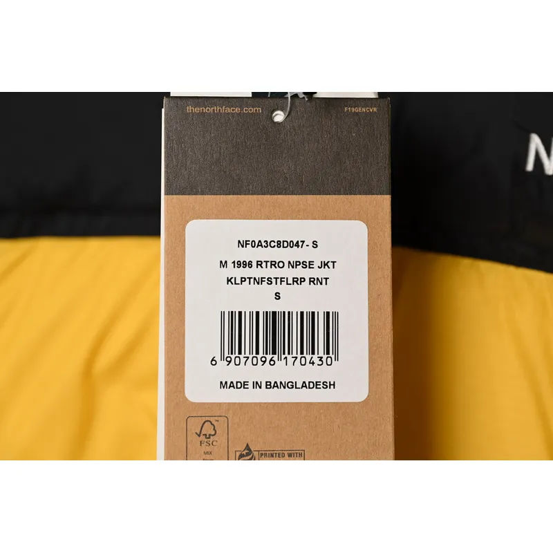 The North Face Splicing White And Yellow Down Jacket