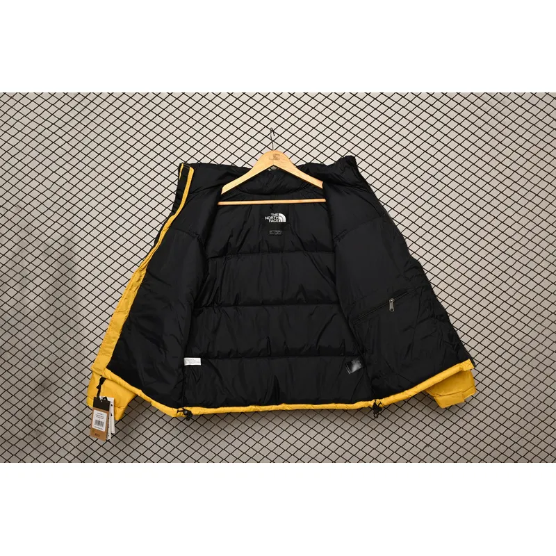 The North Face Splicing White And Yellow Down Jacket