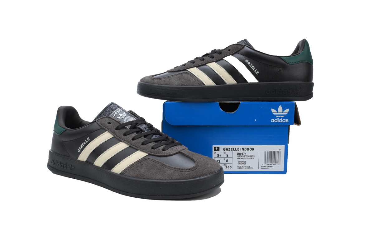 adidas Samba Gazelle Indoor Leather Black Brown Green IH0374