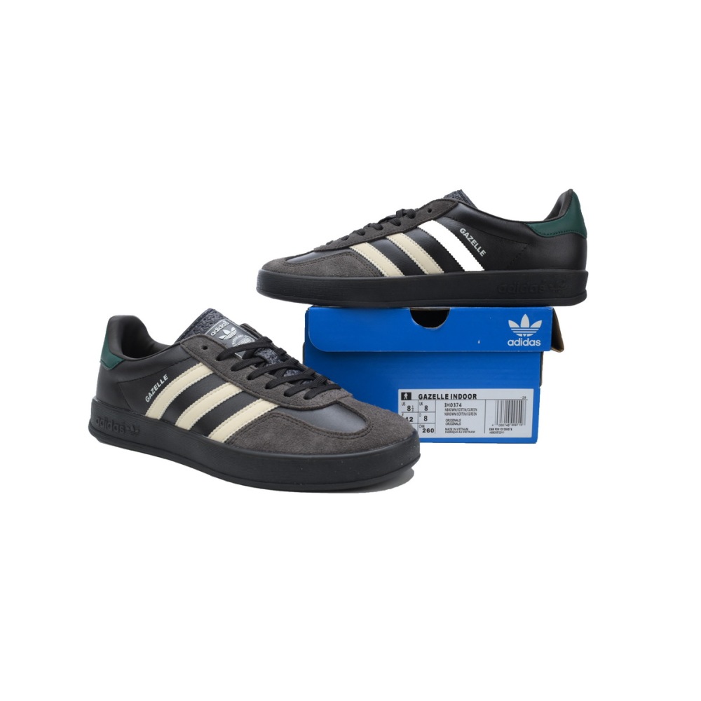 adidas Samba Gazelle Indoor Leather Black Brown Green IH0374