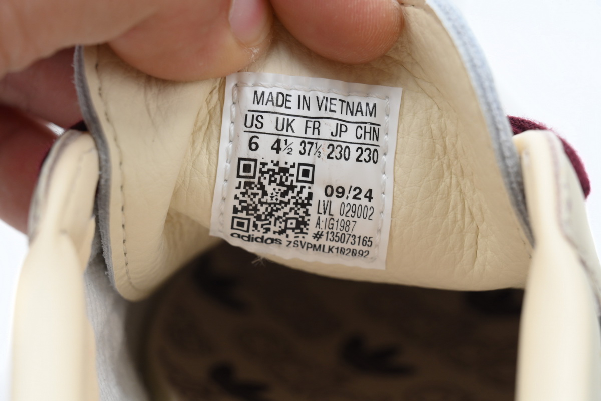 adidas Samba Originals OG Wonder White Maroon IG1987