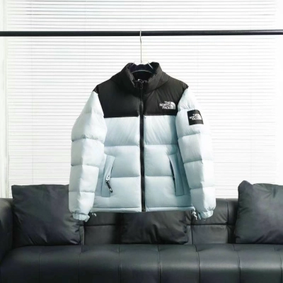 The North Face Splicing White And Blue Down Jacket 01