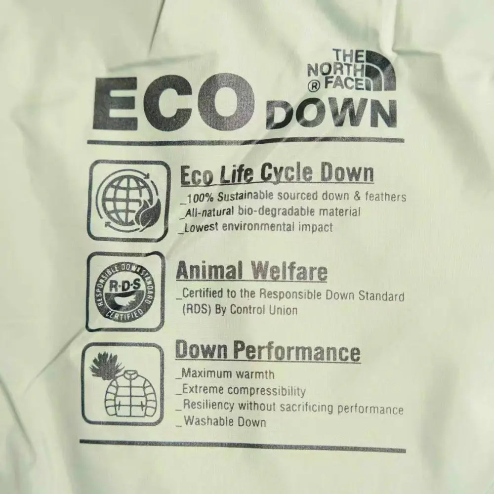 The North Face Splicing White And Green Down Jacket 
