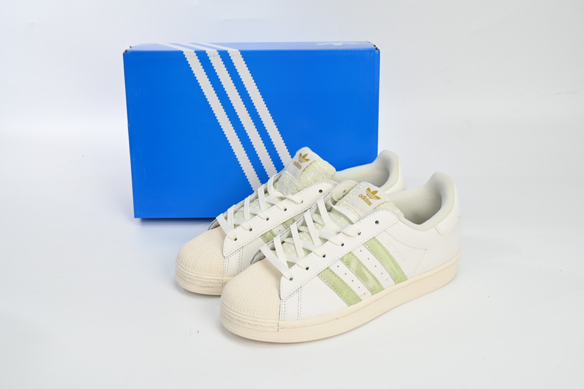 Adidas Superstar White Black Gold Beige Green HQ6668