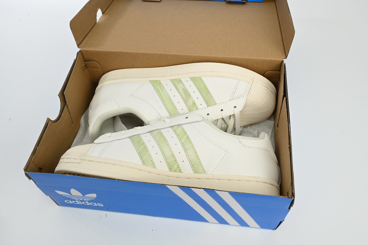 Adidas Superstar White Black Gold Beige Green HQ6668