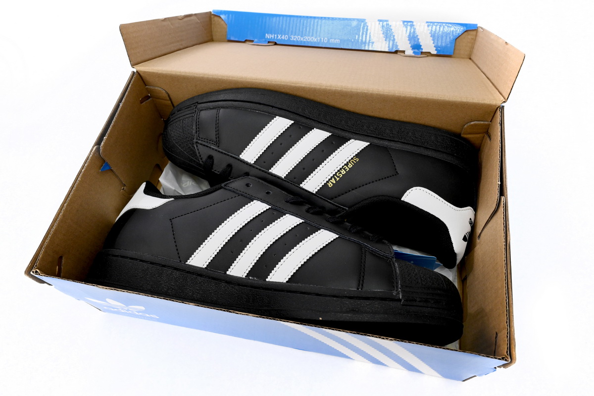 Adidas Superstar White Black Gold Black Gold Label EG4959