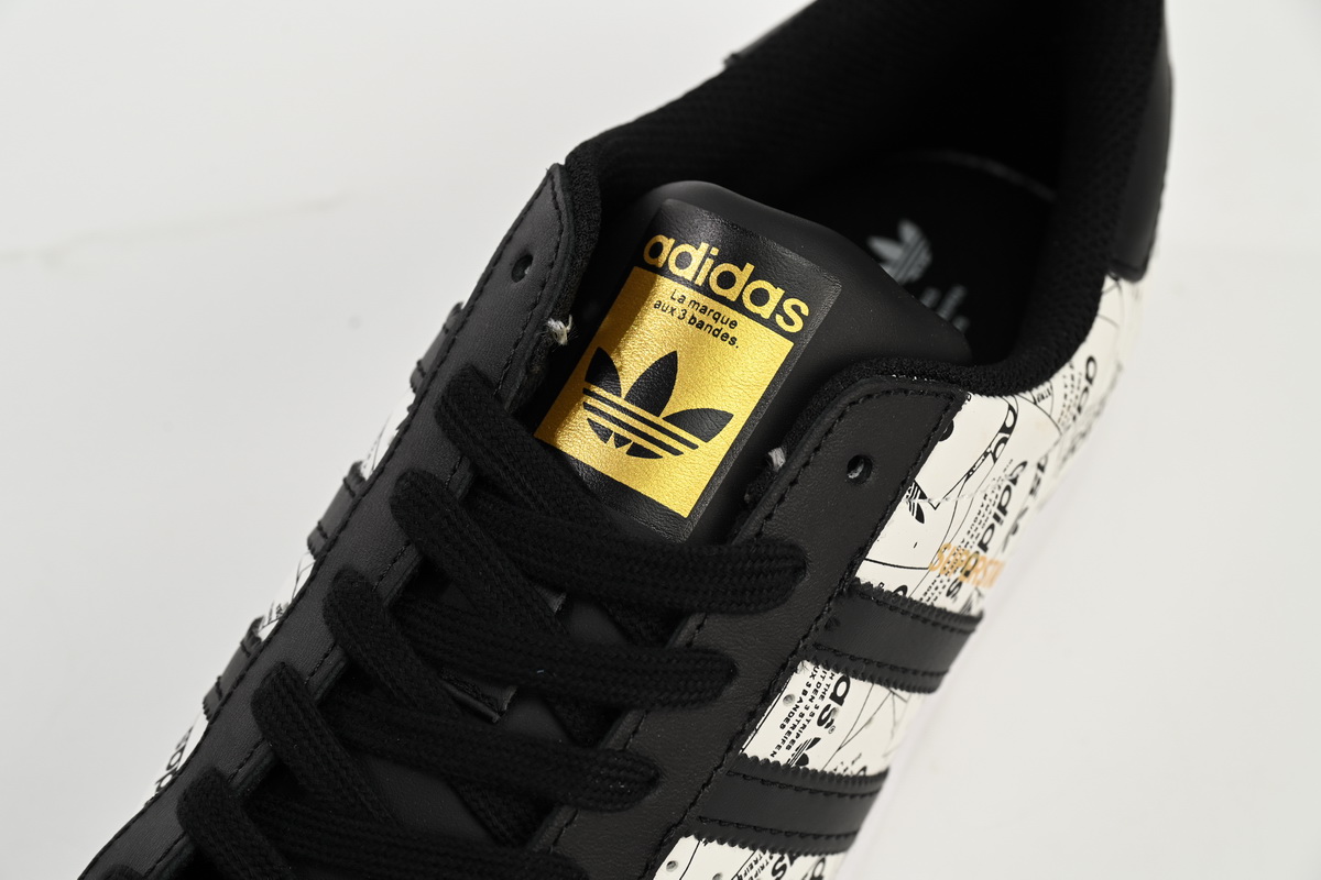 Adidas Superstar White Black White Black Red FV2819