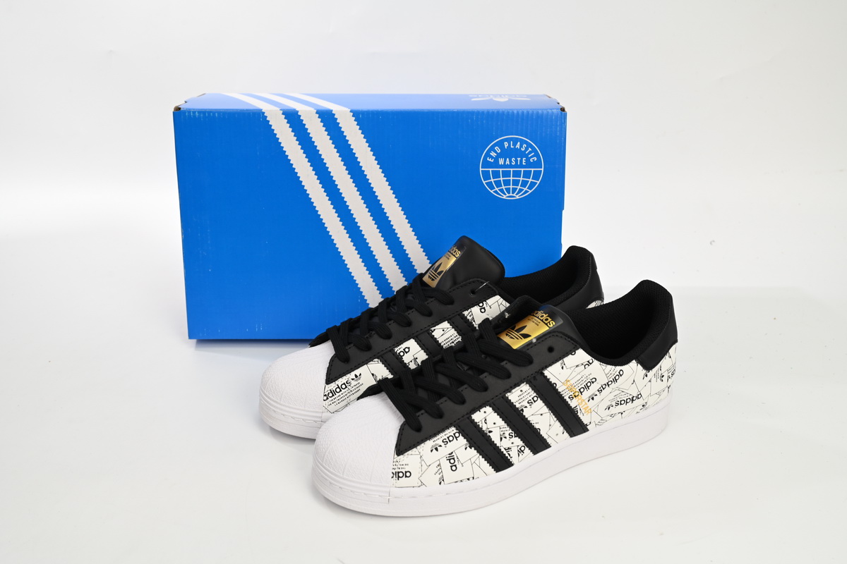 Adidas Superstar White Black White Black Red FV2819