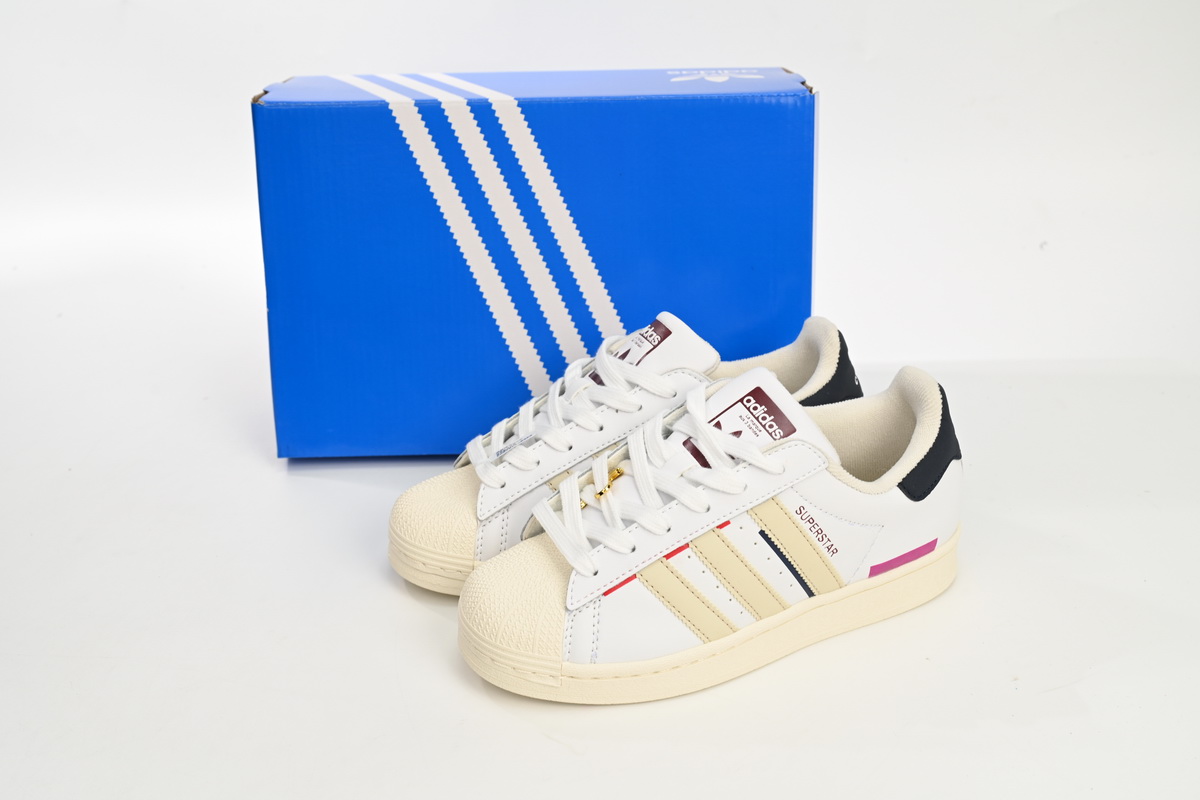 Adidas Superstar White New Cherry Blossom Gradient Black White Red HQ6626