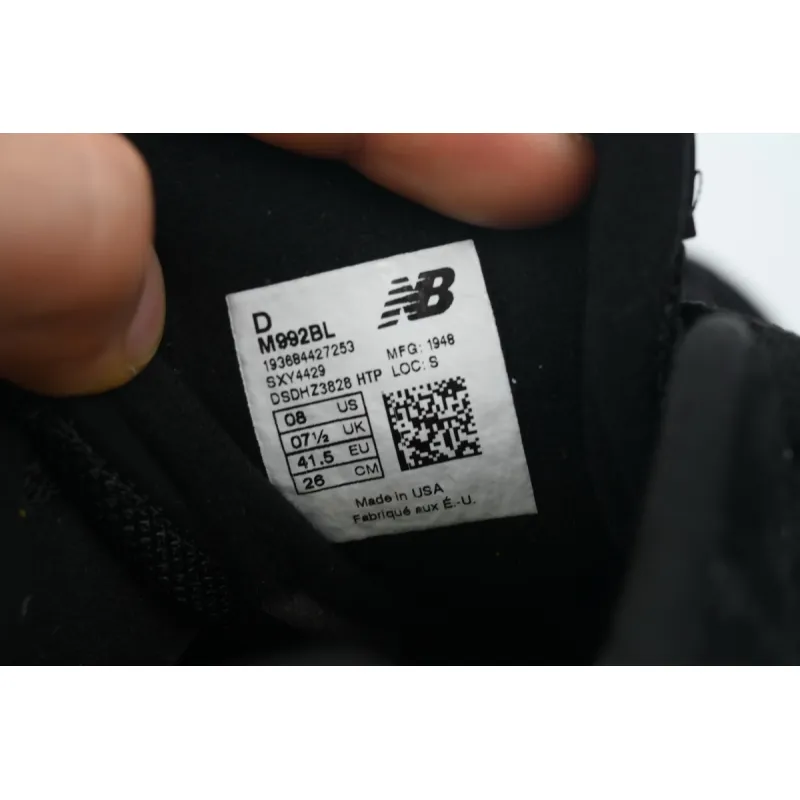 New Balance 992 Black Gray White M992BL