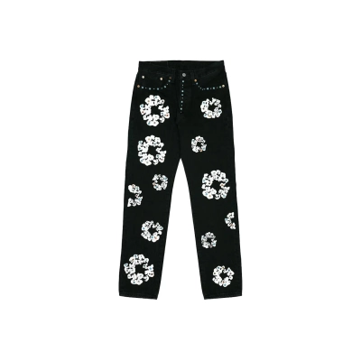 Denim Tears x Levi's 501 Cotton Rhinestone Wreath Jeans - Black 01