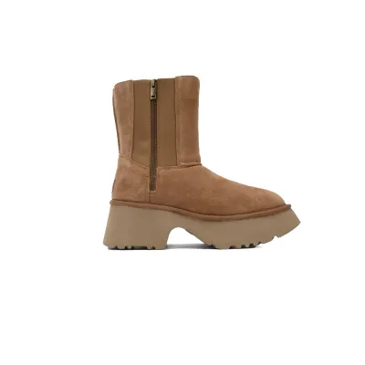 Fisherman Zipper Round Toe High-Top Brown 1158313 02