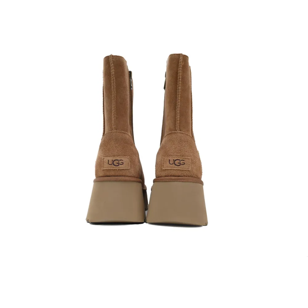 Fisherman Zipper Round Toe High-Top Brown 1158313