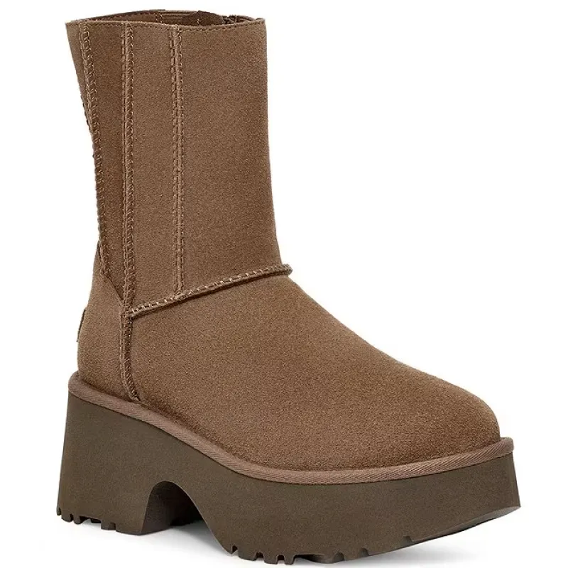 Fisherman Zipper Round Toe High-Top Coffee Color 1158313