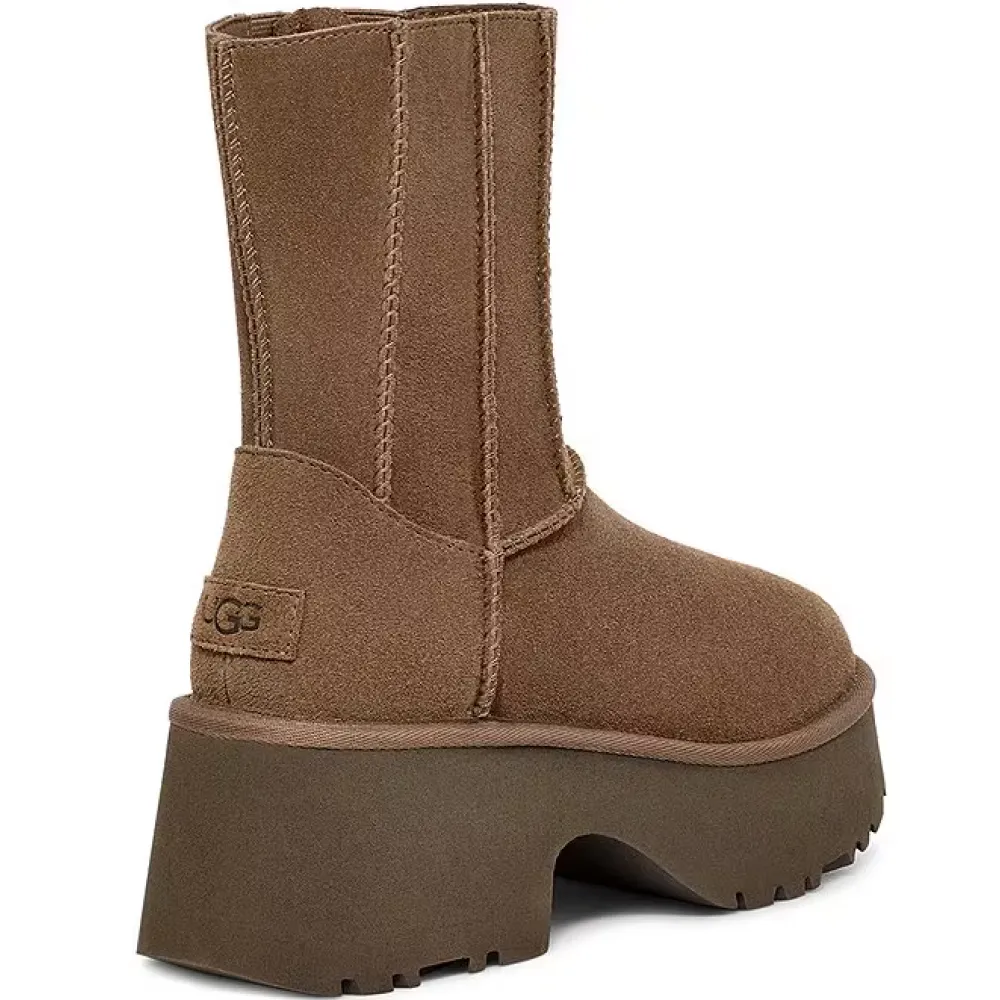 Fisherman Zipper Round Toe High-Top Coffee Color 1158313