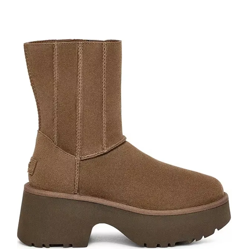 Fisherman Zipper Round Toe High-Top Coffee Color 1158313