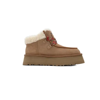 Mid-Calf Chestnut Round Toe Ankle Boots 1143954 02