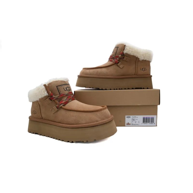 Mid-Calf Chestnut Round Toe Ankle Boots 1143954