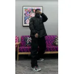 Moncle Joint Model Diamond Rhombus Cut Surface Down Jacket Black