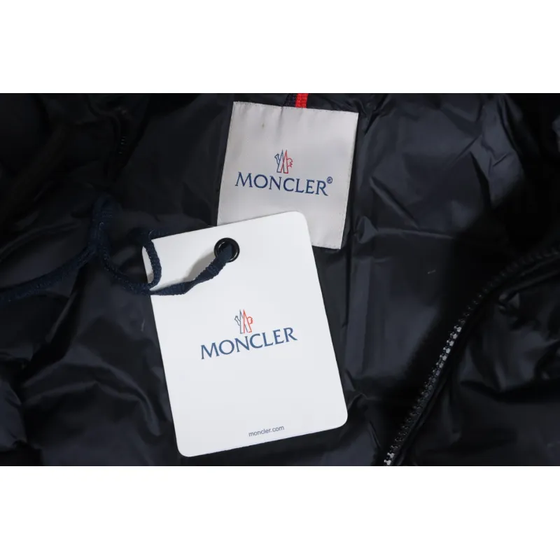 Moncler Autumn And Winter Stellaire Hooded Short Color-blocked Bread Coat Black