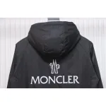 Moncler Cotton Hooded Jacket With Front And Rear Lettering Logo Black
