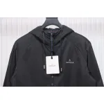 Moncler Cotton Hooded Jacket With Front And Rear Lettering Logo Black