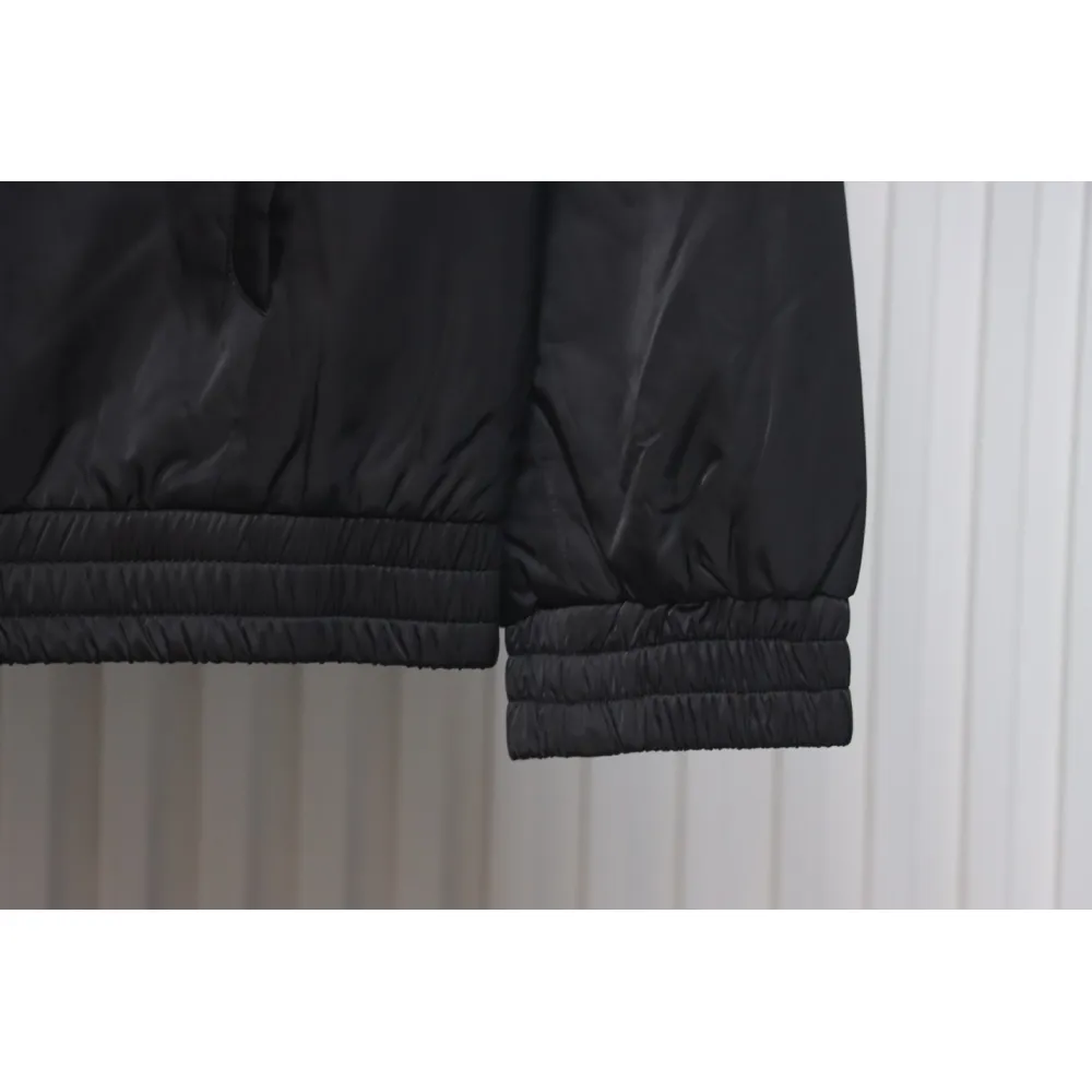 Moncler Cotton Hooded Jacket With Front And Rear Lettering Logo Black