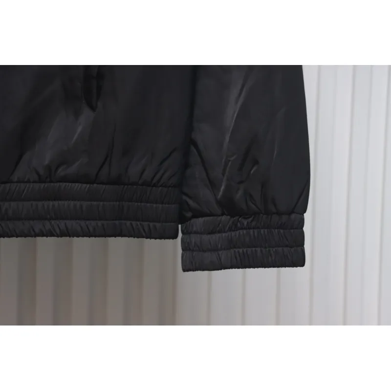 Moncler Cotton Hooded Jacket With Front And Rear Lettering Logo Black