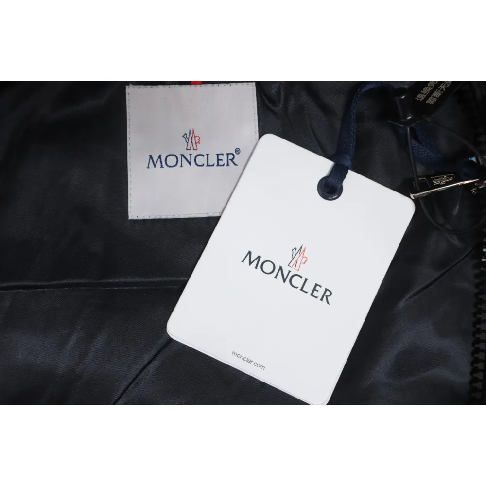 Moncler Cotton Hooded Jacket With Front And Rear Lettering Logo Black