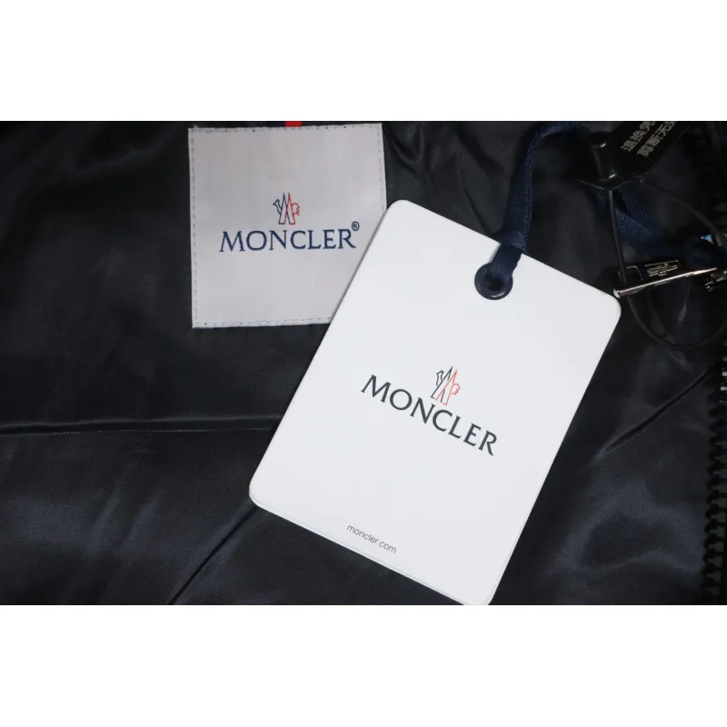 Moncler Cotton Hooded Jacket With Front And Rear Lettering Logo Black