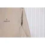 Moncler Cotton Hooded Jacket With Front And Rear Lettering Logo Khaki