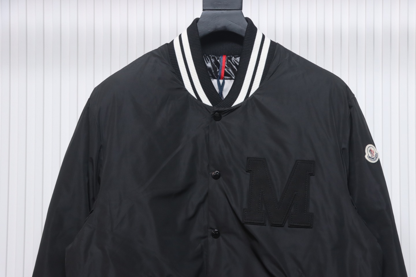 Moncler Lateltin M Logo College Style Down Jacket Black