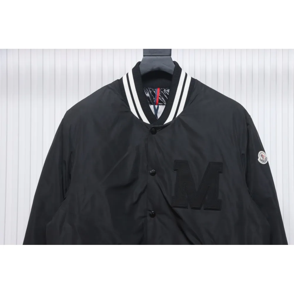 Moncler Lateltin M Logo College Style Down Jacket Black