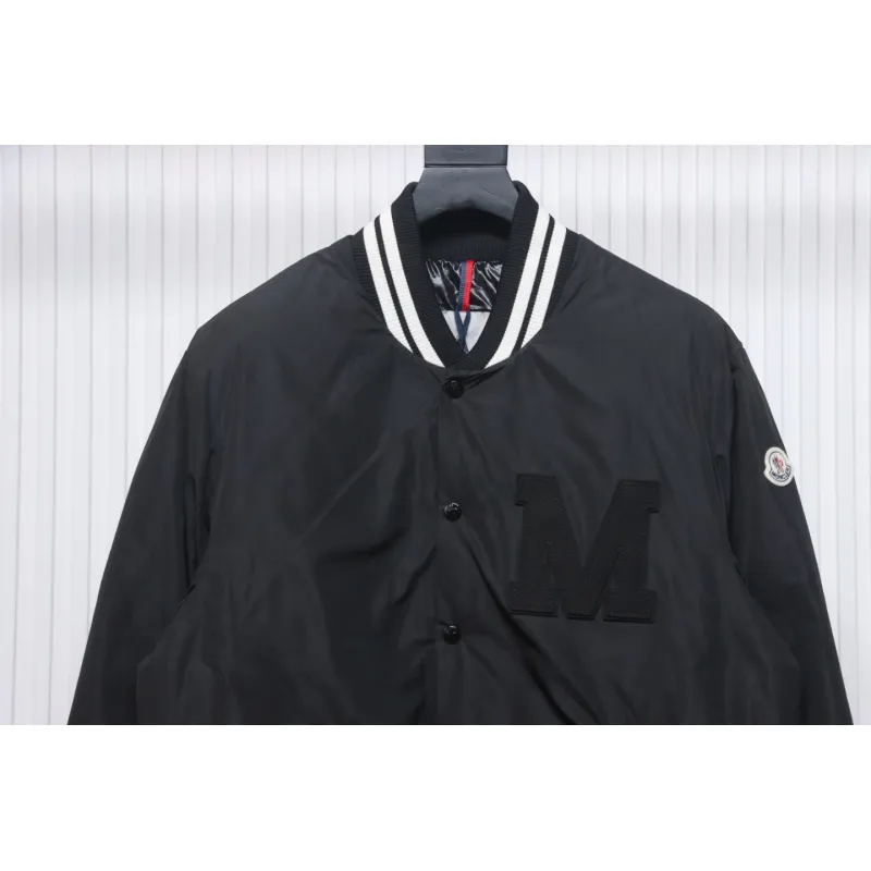 Moncler Lateltin M Logo College Style Down Jacket Black