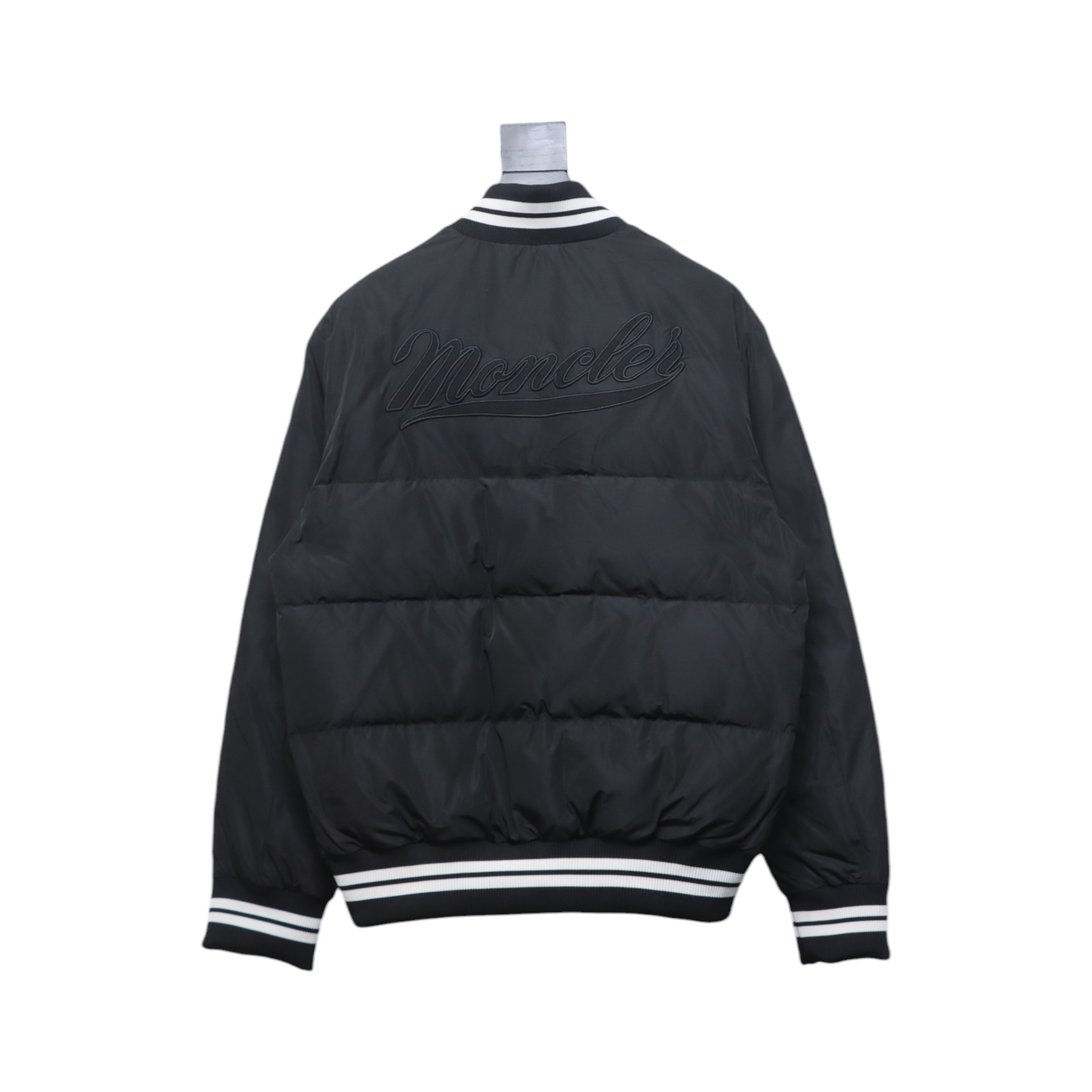 Moncler Lateltin M Logo College Style Down Jacket Black