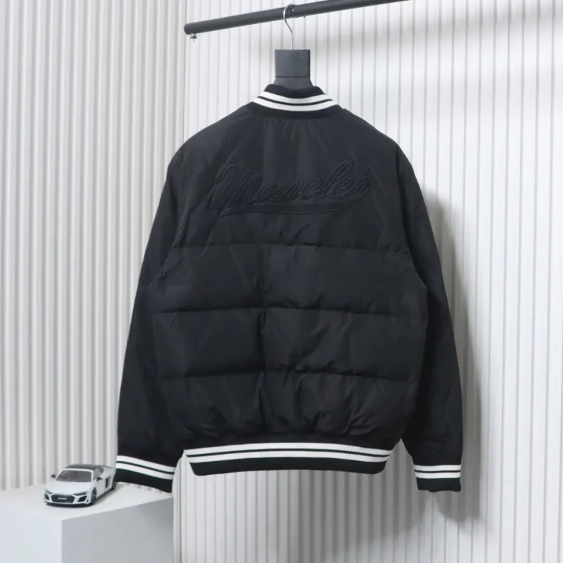 Moncler Lateltin M Logo College Style Down Jacket Black