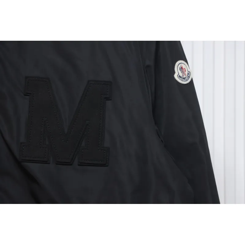 Moncler Lateltin M Logo College Style Down Jacket Black