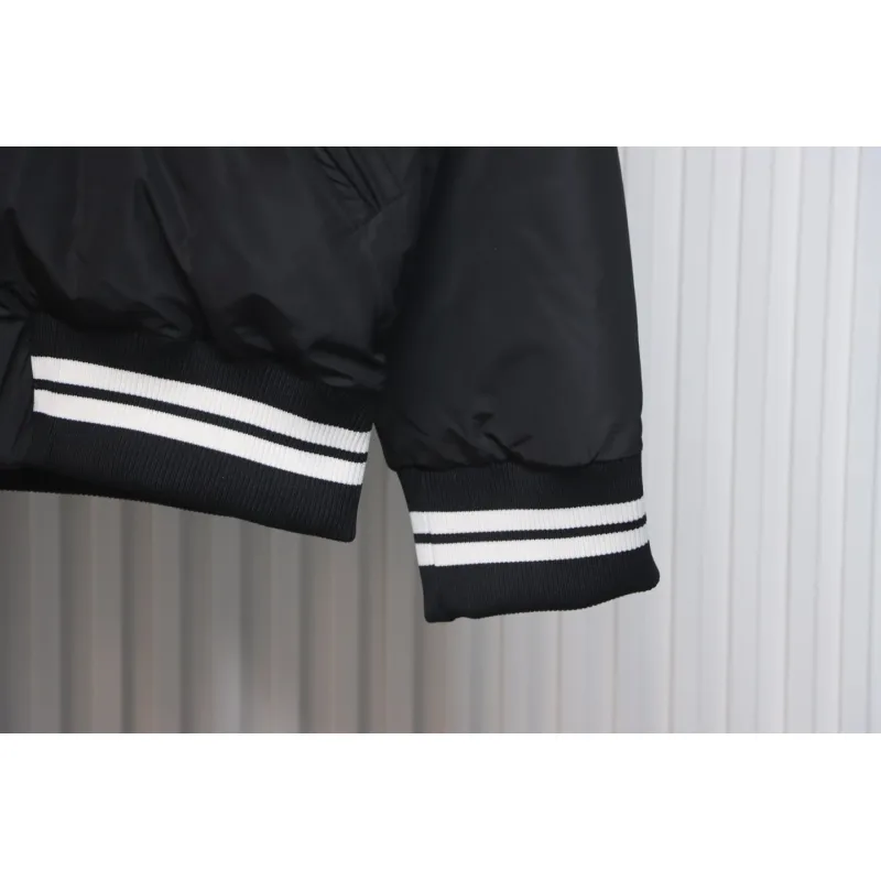 Moncler Lateltin M Logo College Style Down Jacket Black