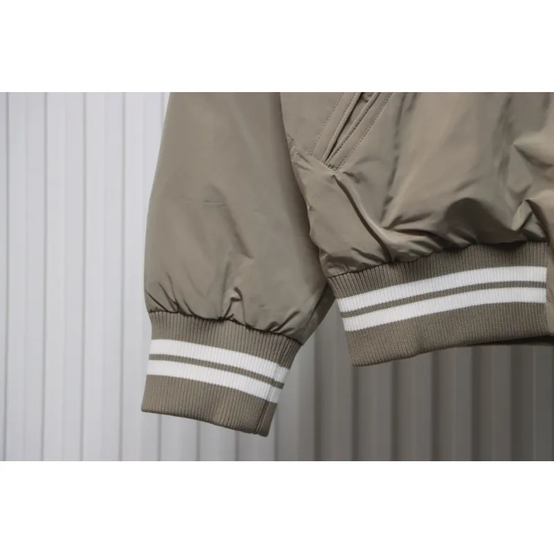 Moncler Lateltin M Logo College Style Down Jacket Khaki